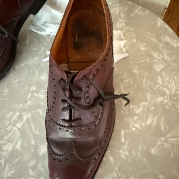 church's custom color handmade wingtip burgundy maroon made in england us men 9M - Picture 4 of 7